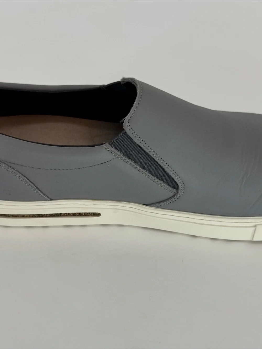 Birkenstock Men's Slip-On Loafer - Gray Leather Size 10.5
